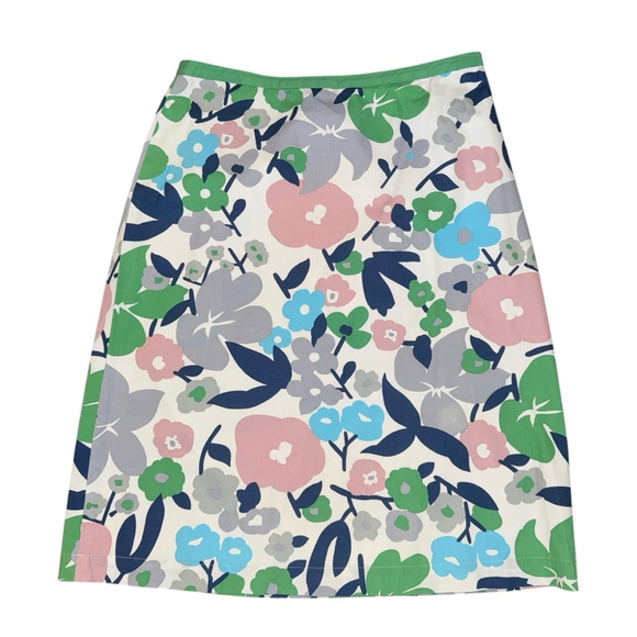 Boden A Line Floral Print Skirt Size UK 12L/US 8L spring cotton - Picture 2 of 7